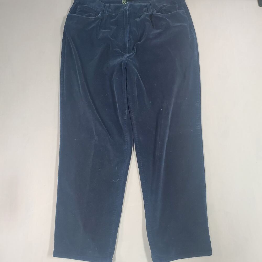 Ralph Lauren Womens Velvet Straight Leg Dress Pants Size 20W Navy Blue Girl Boss
